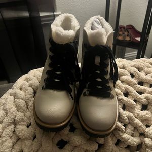 True Craft Cream Color Boots. Women's size 9.